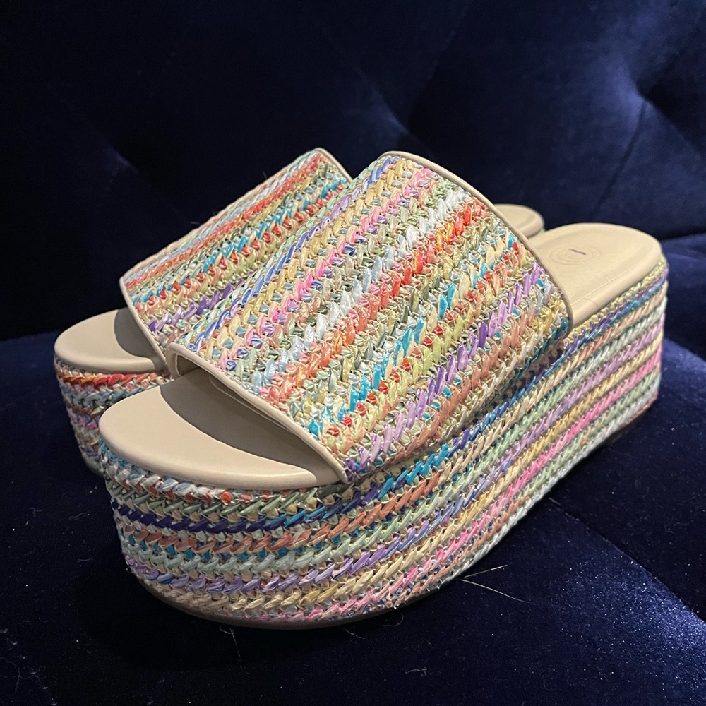 New Urban Outfitters Platform Sandals Multicolor Size 6